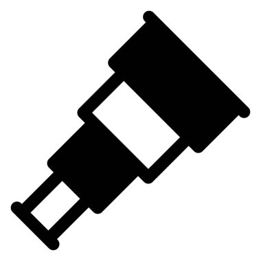 beyaz arkaplanda izole edilmiş spyglass glyph ikon vektör çizimi