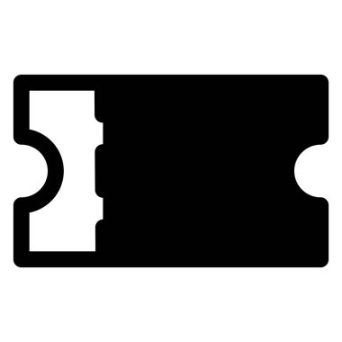 bilet glyph simgesi vektör çizimi beyaz arkaplanda izole edildi