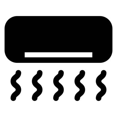 Beyaz arkaplanda izole edilmiş klima simgesi vektör illüstrasyonu