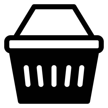 Beyaz arkaplanda izole edilmiş sepet sembol vektör çizimi