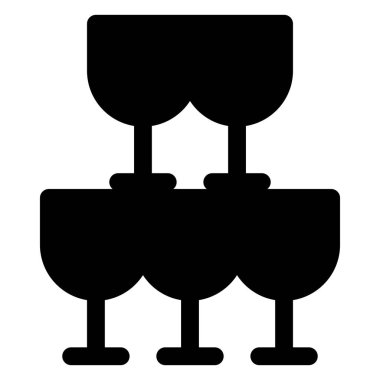 Gözlük glyph simgesi vektör çizimi beyaz arkaplanda izole edildi