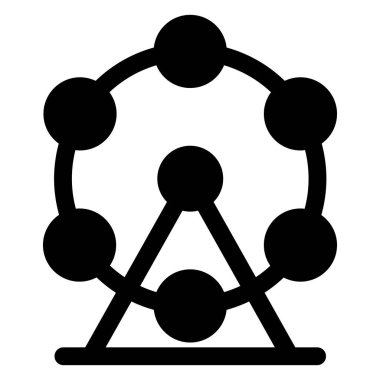 Dönme dolap sembolü vektör çizimi beyaz arkaplanda izole edildi