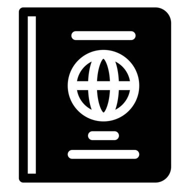 Pasaport sembolü vektör çizimi beyaz arkaplanda izole edildi