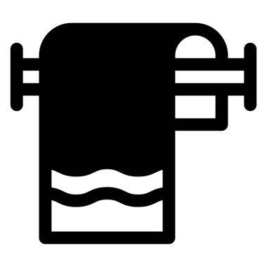 Beyaz arkaplanda izole edilmiş havlular glyph ikon vektör çizimi