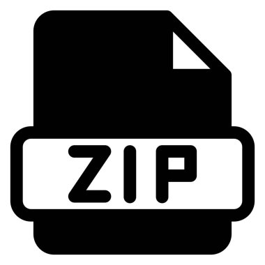 zip glyph simge vektör çizimi beyaz arkaplanda izole edildi