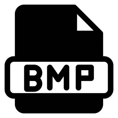 beyaz arkaplanda izole edilmiş bmp glyph ikon vektör çizimi