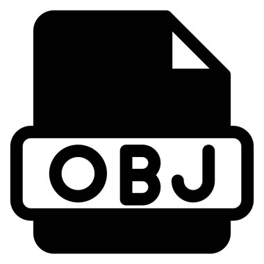 obj glyph simge vektör çizimi beyaz arkaplanda izole edildi