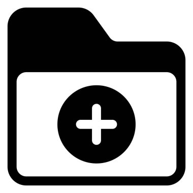 Beyaz arkaplanda izole edilmiş glyph simgesi vektör illüstrasyonu ekle