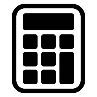 calculator glyph icon isolated on white background
