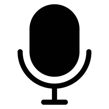 Beyaz arkaplanda izole edilmiş mikrofon simgesi