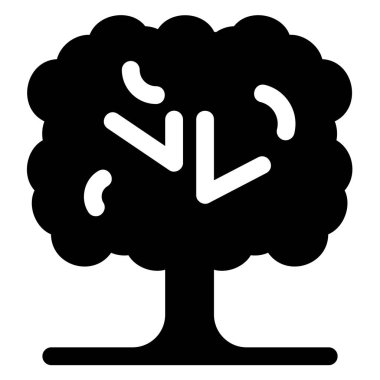 Beyaz arkaplanda izole edilmiş ağaç kabartma simgesi