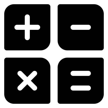 calculator glyph icon isolated on white background