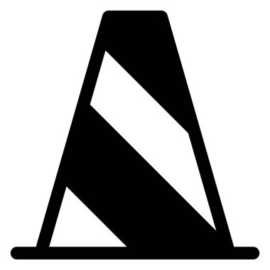 Trafik konisi kabartma simgesi beyaz arkaplanda izole edildi