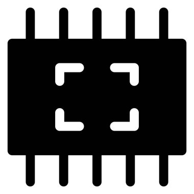 İşlemci simgesi beyaz arkaplanda izole edildi