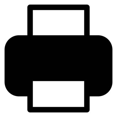 printer glyph icon isolated on white background