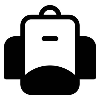 backpack glyph icon isolated on white background