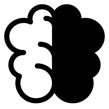 Beyaz arkaplanda izole edilmiş beyin sembolü