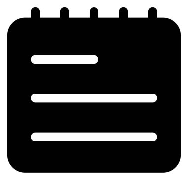 notlar beyaz arkaplanda izole edilmiş glyph simgesi