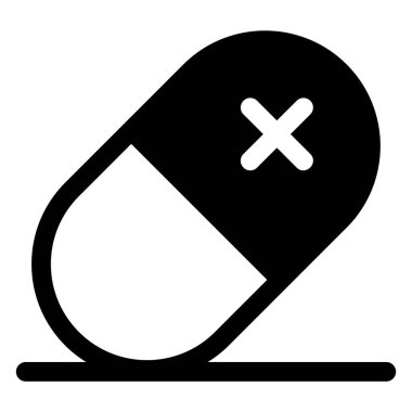 Beyaz arkaplanda izole edilmiş kapsül simgesi