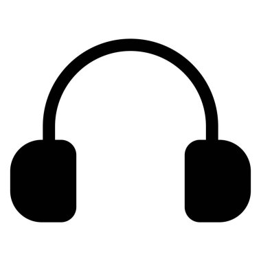 Beyaz arkaplanda izole edilmiş kulaklık simgesi