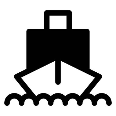 Beyaz arkaplanda izole edilmiş gemi simgesi