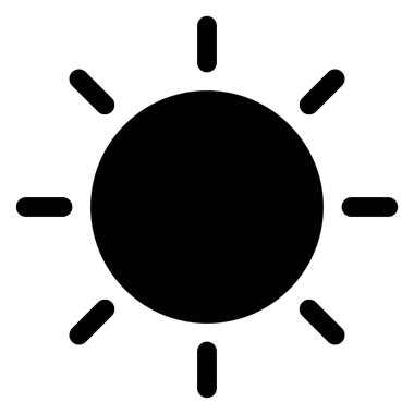 Beyaz arkaplanda izole edilmiş güneş sembolü