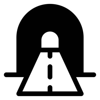 tünel glyph simgesi vektör çizimi beyaz arkaplanda izole edildi