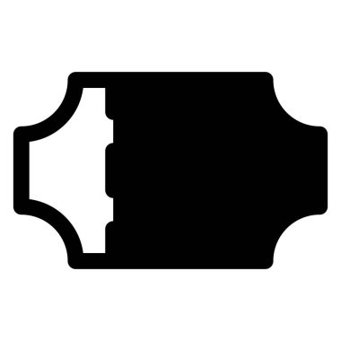 bilet glyph simgesi vektör çizimi beyaz arkaplanda izole edildi