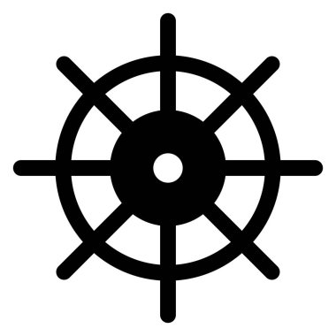 Beyaz arkaplanda izole edilmiş gemi sembolü vektör çizimi