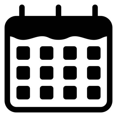 Takvim sembolü vektör çizimi beyaz arkaplanda izole edildi