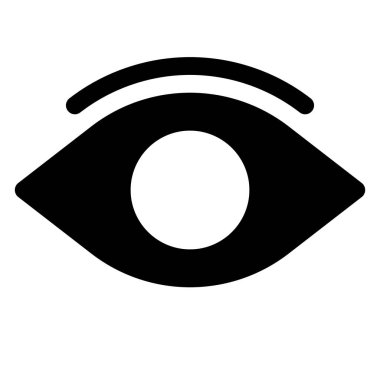 Beyaz arkaplanda izole edilmiş göz glifleri ikon vektör çizimi