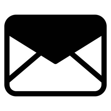 E- posta glyph simgesi vektör çizimi beyaz arkaplanda izole edildi