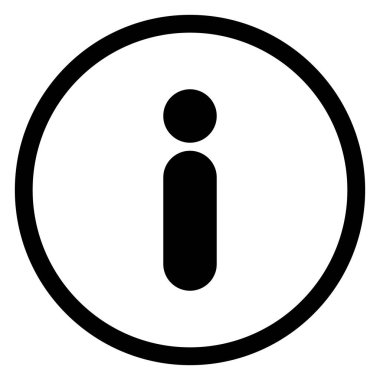 bilgi glyph simgesi vektör çizimi beyaz arkaplanda izole edildi