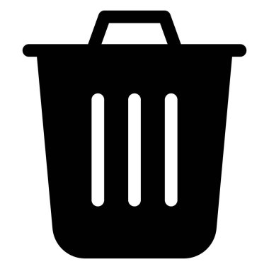 Çöp glyph simgesi vektör çizimi beyaz arkaplanda izole edildi