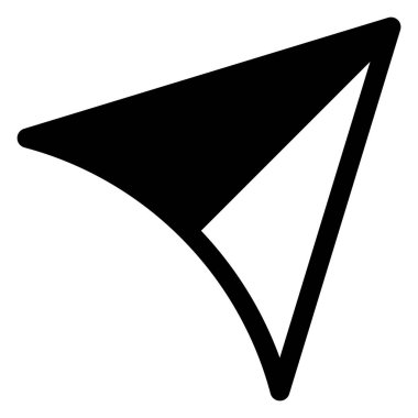 Beyaz arkaplanda izole edilmiş glyph ikon vektör illüstrasyonunu gönder