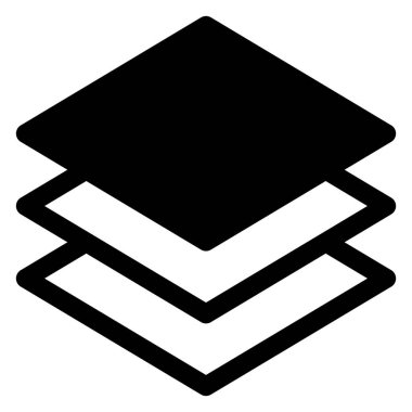 beyaz arkaplanda izole edilmiş katman glyph ikon vektör çizimi