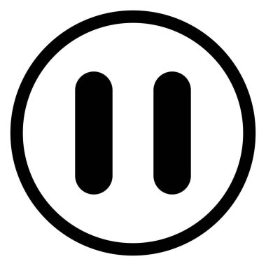 Beyaz arkaplanda izole edilmiş glyph ikon vektör resimlemesini duraklat