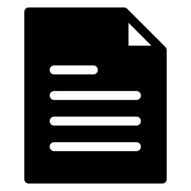 dosya glyph simgesi vektör çizimi beyaz arkaplanda izole edildi