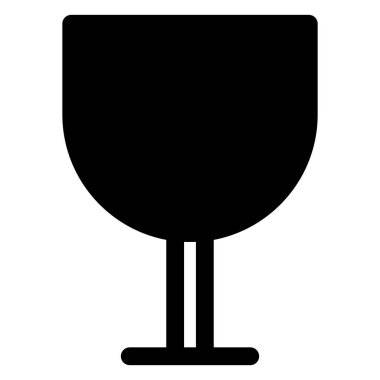 Beyaz arkaplanda izole edilmiş cam glyph ikon vektör çizimi