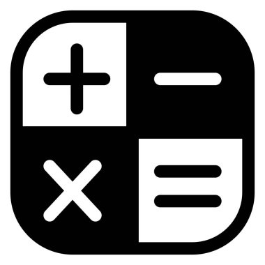 Hesap makinesi simge vektör çizimi beyaz arkaplanda izole edildi