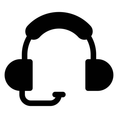 Beyaz arkaplanda izole edilmiş kulaklık sembolü vektör çizimi