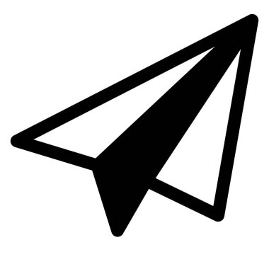 beyaz arkaplanda izole edilmiş düzlem sembolü vektör çizimi