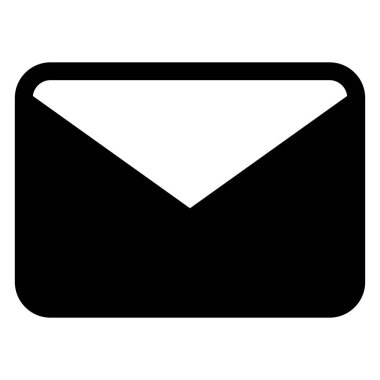 E- posta glyph simgesi vektör çizimi beyaz arkaplanda izole edildi