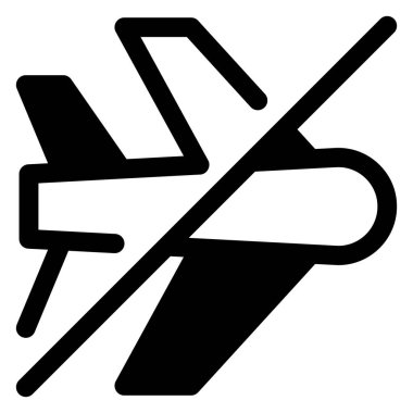 beyaz arkaplanda izole edilmiş uçak glyph simgesi vektör çizimi