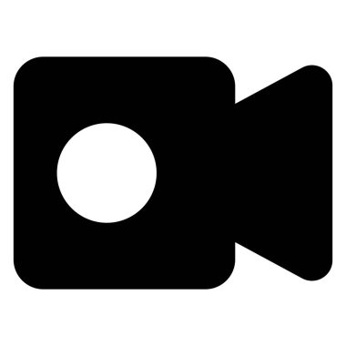 beyaz arkaplanda izole edilmiş video çağrısı glyph vektör çizimi