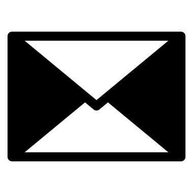 E- posta glifleri simgesi vektör çizimi beyaz arkaplanda izole edildi