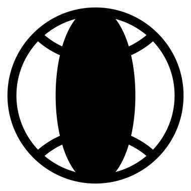 Beyaz arkaplanda izole edilmiş dünya glyph simgesi vektör çizimi