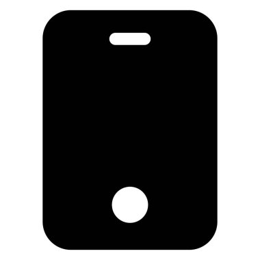Beyaz arkaplanda izole edilmiş telefon glyph simgesi vektör çizimi