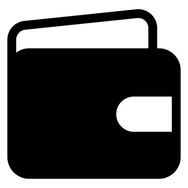 Cüzdan glyph simgesi vektör çizimi beyaz arkaplanda izole edildi