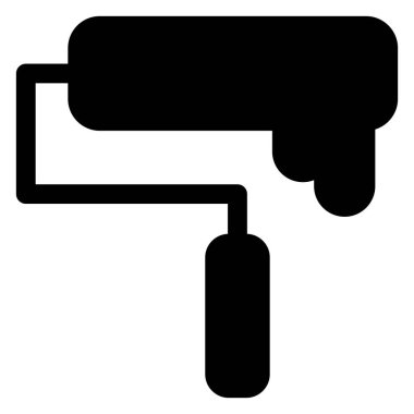 Beyaz arkaplanda izole edilmiş roller glyph ikon vektör çizimi